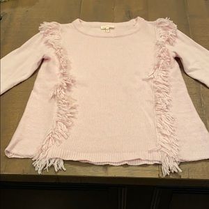 Rebecca Taylor pink fringe sweater - small